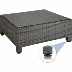 TECTAKE Salon Bas De Jardin AMY 5 Places Rembourrage De 10 De Cm Avec 2 Sets De Housses - Mobilier De Jardin, Meuble De Jardin, Ensemble Table Et Chaises De Jardin - Gris -TECTAKE Soldes 2022 28423964 5