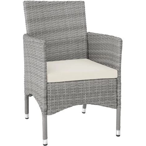 TECTAKE Lot De 2 Fauteuils De Jardin Acier Avec 2 Sets De Housses - Lot De 2 Chaises De Jardin, Fauteuils Exterieurs, Chaises Exterieurs - Gris Clair 5 TECTAKE Lot De 2 Fauteuils De Jardin Acier Avec 2 Sets De Housses - Lot De 2 Chaises De Jardin, Fauteuils Exterieurs, Chaises Exterieurs - Gris Clair – Image 3