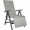TECTAKE Fauteuil De Relaxation Pliable Avec Repose-pieds - Fauteuil Exterieur, Fauteuil Pliant, Transat - Gris Clair -TECTAKE Soldes 2022 28609181 1