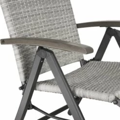 TECTAKE Fauteuil De Relaxation Pliable Avec Repose-pieds - Fauteuil Exterieur, Fauteuil Pliant, Transat - Gris Clair -TECTAKE Soldes 2022 28609181 5