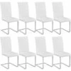 TECTAKE Lot De 8 Chaises BETTINA - Lot De 8 Chaises Salle A Manger, Chaises De Cuisine, Chaises De Salon - Blanc -TECTAKE Soldes 2022 29110123 1