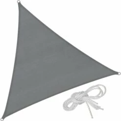 TECTAKE Voile D'ombrage Triangulaire, Gris - Toile Solaire, Toile D´ombrage, Voile Solaire - 300 X 300 X 300 Cm - Gris