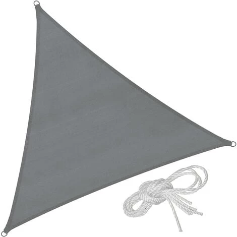 TECTAKE Voile D'ombrage Triangulaire, Gris - Toile Solaire, Toile D´ombrage, Voile Solaire - 300 X 300 X 300 Cm - Gris 3 TECTAKE Voile D'ombrage Triangulaire, Gris - Toile Solaire, Toile D´ombrage, Voile Solaire - 300 X 300 X 300 Cm - Gris