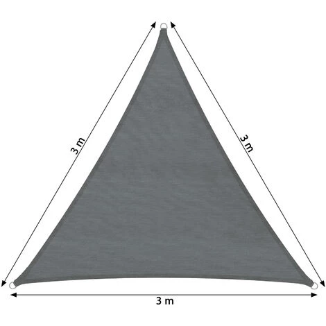 TECTAKE Voile D'ombrage Triangulaire, Gris - Toile Solaire, Toile D´ombrage, Voile Solaire - 300 X 300 X 300 Cm - Gris 6 TECTAKE Voile D'ombrage Triangulaire, Gris - Toile Solaire, Toile D´ombrage, Voile Solaire - 300 X 300 X 300 Cm - Gris – Image 4