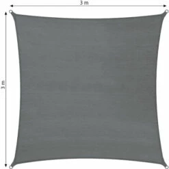 TECTAKE Voile D'ombrage Carrée, Gris - Toile Solaire, Toile D´ombrage, Voile Solaire - 300 X 300 Cm - Gris 9 TECTAKE Voile D'ombrage Carrée, Gris - Toile Solaire, Toile D´ombrage, Voile Solaire - 300 X 300 Cm - Gris -TECTAKE Soldes 2022 29522721 4