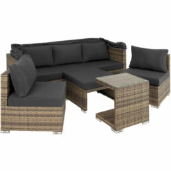 TECTAKE Canapé De Jardin SAINT MARIN Modulable - Table De Jardin, Mobilier De Jardin, Fauteuil De Jardin - Marron Naturel -TECTAKE Soldes 2022 29588700 3