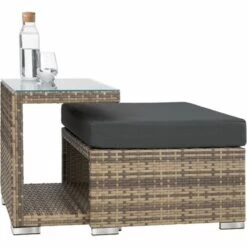 TECTAKE Canapé De Jardin SAINT MARIN Modulable - Table De Jardin, Mobilier De Jardin, Fauteuil De Jardin - Marron Naturel -TECTAKE Soldes 2022 29588700 5