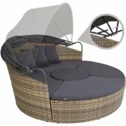 TECTAKE Bain De Soleil Rond Modulable ZANZIBAR - Chaise Longue, Transat Bain De Soleil, Transat Jardin - Marron Naturel 10 TECTAKE Bain De Soleil Rond Modulable ZANZIBAR - Chaise Longue, Transat Bain De Soleil, Transat Jardin - Marron Naturel -TECTAKE Soldes 2022 29747102 4