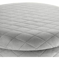 TECTAKE Pouf Coffre De Rangement Aspect Velours COCO Matelassé - Tabouret Bas, Tabouret Design, Petit Tabouret - Gris Clair -TECTAKE Soldes 2022 33239335 4