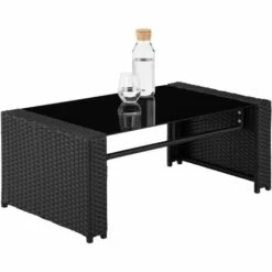 TECTAKE Salon Bas De Jardin LUCQUES 4 Places - Mobilier De Jardin, Meuble De Jardin, Ensemble Table Et Chaises De Jardin - Noir -TECTAKE Soldes 2022 36496732 3