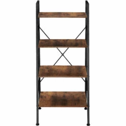 TECTAKE Etagère échelle NEWCASTLE Style Industriel 57,5 X 35,5 X 139 Cm - Bibliothèque, Etagere Bois, Bibliothèque Meuble - Bois Foncé Industriel -TECTAKE Soldes 2022 37330696 4