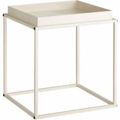 TECTAKE Table D'appoint CAMBRIDGE 40x40x44cm - Bout De Canapé, Table Basse, Table De Lit - Crème