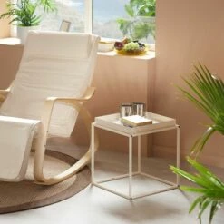 TECTAKE Table D'appoint CAMBRIDGE 40x40x44cm - Bout De Canapé, Table Basse, Table De Lit - Crème -TECTAKE Soldes 2022 42225057 3