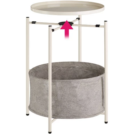 TECTAKE Table D’appoint CANTERBURY 45,5x45,5x53cm - Table D'appoint Ronde, Table à Plateau, Table De Salon - Crème 5 TECTAKE Table D’appoint CANTERBURY 45,5x45,5x53cm - Table D'appoint Ronde, Table à Plateau, Table De Salon - Crème – Image 3