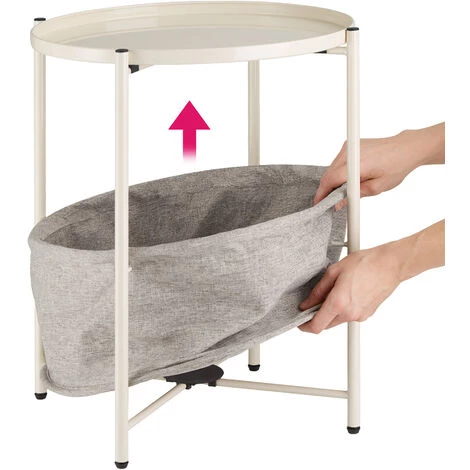 TECTAKE Table D’appoint CANTERBURY 45,5x45,5x53cm - Table D'appoint Ronde, Table à Plateau, Table De Salon - Crème 6 TECTAKE Table D’appoint CANTERBURY 45,5x45,5x53cm - Table D'appoint Ronde, Table à Plateau, Table De Salon - Crème – Image 4