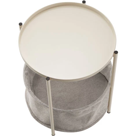 TECTAKE Table D’appoint CANTERBURY 45,5x45,5x53cm - Table D'appoint Ronde, Table à Plateau, Table De Salon - Crème 7 TECTAKE Table D’appoint CANTERBURY 45,5x45,5x53cm - Table D'appoint Ronde, Table à Plateau, Table De Salon - Crème – Image 5
