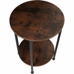 TECTAKE Table D’appoint BALLINA 45x64cm - Table D'appoint De Style Industriel, Table Basse, Table De Canapé - Bois Foncé Industriel -TECTAKE Soldes 2022 47189666 3
