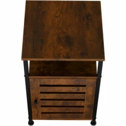 TECTAKE Armoire D’appoint CORK Meuble De Rangement Style Vintage 40,5x40,5x60,5cm - Armoire D’appoint, Table De Chevet, Armoire De Chevet - Bois Foncé Industriel -TECTAKE Soldes 2022 47189699 4