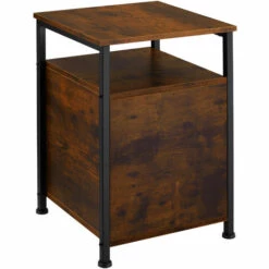 TECTAKE Armoire D’appoint CORK Meuble De Rangement Style Vintage 40,5x40,5x60,5cm - Armoire D’appoint, Table De Chevet, Armoire De Chevet - Bois Foncé Industriel -TECTAKE Soldes 2022 47189699 5