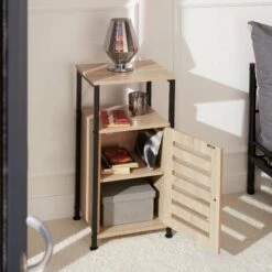 TECTAKE Armoire D’appoint DURHAM Meuble De Rangement Style Vintage 38,5x31,5x81cm - Armoire D’appoint, Table De Chevet, Armoire De Chevet - Bois Foncé Industriel 9 TECTAKE Armoire D’appoint DURHAM Meuble De Rangement Style Vintage 38,5x31,5x81cm - Armoire D’appoint, Table De Chevet, Armoire De Chevet - Bois Foncé Industriel -TECTAKE Soldes 2022 47189706 3