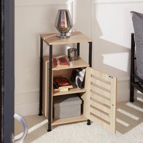 TECTAKE Armoire D’appoint DURHAM Meuble De Rangement Style Vintage 38,5x31,5x81cm - Armoire D’appoint, Table De Chevet, Armoire De Chevet - Bois Foncé Industriel 5 TECTAKE Armoire D’appoint DURHAM Meuble De Rangement Style Vintage 38,5x31,5x81cm - Armoire D’appoint, Table De Chevet, Armoire De Chevet - Bois Foncé Industriel – Image 3