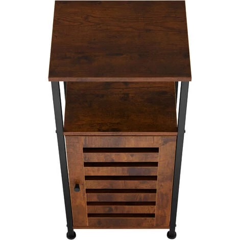 TECTAKE Armoire D’appoint DURHAM Meuble De Rangement Style Vintage 38,5x31,5x81cm - Armoire D’appoint, Table De Chevet, Armoire De Chevet - Bois Foncé Industriel 6 TECTAKE Armoire D’appoint DURHAM Meuble De Rangement Style Vintage 38,5x31,5x81cm - Armoire D’appoint, Table De Chevet, Armoire De Chevet - Bois Foncé Industriel – Image 4