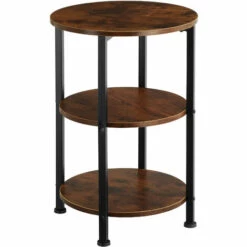TECTAKE Table D’appoint COLCHESTER 40x61cm - Table D’appoint De Style Industriel, Table Basse, Table De Canapé - Bois Foncé Industriel
