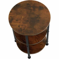 TECTAKE Table D’appoint COLCHESTER 40x61cm - Table D’appoint De Style Industriel, Table Basse, Table De Canapé - Bois Foncé Industriel -TECTAKE Soldes 2022 49280827 3