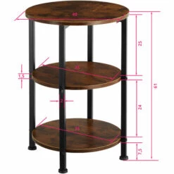 TECTAKE Table D’appoint COLCHESTER 40x61cm - Table D’appoint De Style Industriel, Table Basse, Table De Canapé - Bois Foncé Industriel -TECTAKE Soldes 2022 49280827 5