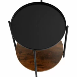 TECTAKE Table D’appoint SUNDERLAND 45,5x54,5cm - Table D’appoint Ronde, Table à Plateau, Table De Salon - Bois Foncé Industriel 9 TECTAKE Table D’appoint SUNDERLAND 45,5x54,5cm - Table D’appoint Ronde, Table à Plateau, Table De Salon - Bois Foncé Industriel -TECTAKE Soldes 2022 49280830 3