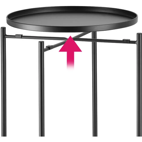 TECTAKE Table D’appoint SUNDERLAND 45,5x54,5cm - Table D’appoint Ronde, Table à Plateau, Table De Salon - Bois Foncé Industriel 6 TECTAKE Table D’appoint SUNDERLAND 45,5x54,5cm - Table D’appoint Ronde, Table à Plateau, Table De Salon - Bois Foncé Industriel – Image 4