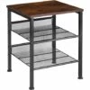 TECTAKE Table D’appoint LINCOLN 40,5x40x50,5cm - Table D’appoint De Style Industriel, Table De Rangement, Table Basse - Bois Foncé Industriel -TECTAKE Soldes 2022 49346362 1