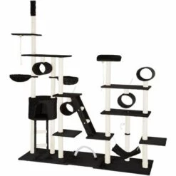 TECTAKE Arbre à Chat SNOOKY 261 Cm - Brise Vent, Film Anti Regards, Toile De Balcon Protection - Noir