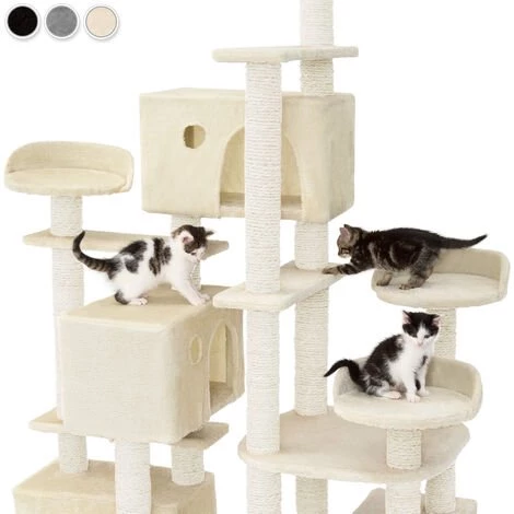 TECTAKE Arbre à Chat ENTISSAR 214 Cm - Griffoir, Grattoir Geant, Cadre D´escalade Pour Chat - Noir 4 TECTAKE Arbre à Chat ENTISSAR 214 Cm - Griffoir, Grattoir Geant, Cadre D´escalade Pour Chat - Noir – Image 2