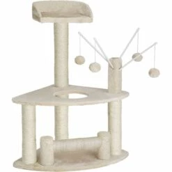 TECTAKE Arbre à Chat BLOUKY 90 Cm - Griffoir, Grattoir Geant, Cadre D´escalade Pour Chat - Beige