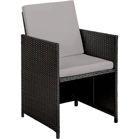 TECTAKE Salon De Jardin BILBAO 8 Places Avec Housse De Protection - Mobilier De Jardin, Meuble De Jardin, Ensemble Table Et Chaises De Jardin - Noir/gris 6 TECTAKE Salon De Jardin BILBAO 8 Places Avec Housse De Protection - Mobilier De Jardin, Meuble De Jardin, Ensemble Table Et Chaises De Jardin - Noir/gris – Image 4