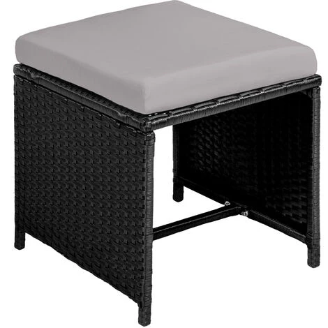 TECTAKE Salon De Jardin BILBAO 8 Places Avec Housse De Protection - Mobilier De Jardin, Meuble De Jardin, Ensemble Table Et Chaises De Jardin - Noir/gris 7 TECTAKE Salon De Jardin BILBAO 8 Places Avec Housse De Protection - Mobilier De Jardin, Meuble De Jardin, Ensemble Table Et Chaises De Jardin - Noir/gris – Image 5