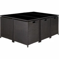 TECTAKE Salon De Jardin MALAGA 10 Places Avec Housse De Protection - Mobilier De Jardin, Meuble De Jardin, Ensemble Table Et Chaises De Jardin - Noir/gris 9 TECTAKE Salon De Jardin MALAGA 10 Places Avec Housse De Protection - Mobilier De Jardin, Meuble De Jardin, Ensemble Table Et Chaises De Jardin - Noir/gris -TECTAKE Soldes 2022 49734255 3