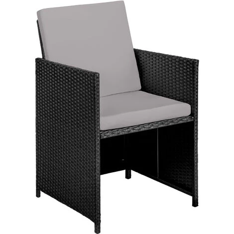 TECTAKE Salon De Jardin MALAGA 10 Places Avec Housse De Protection - Mobilier De Jardin, Meuble De Jardin, Ensemble Table Et Chaises De Jardin - Noir/gris 6 TECTAKE Salon De Jardin MALAGA 10 Places Avec Housse De Protection - Mobilier De Jardin, Meuble De Jardin, Ensemble Table Et Chaises De Jardin - Noir/gris – Image 4