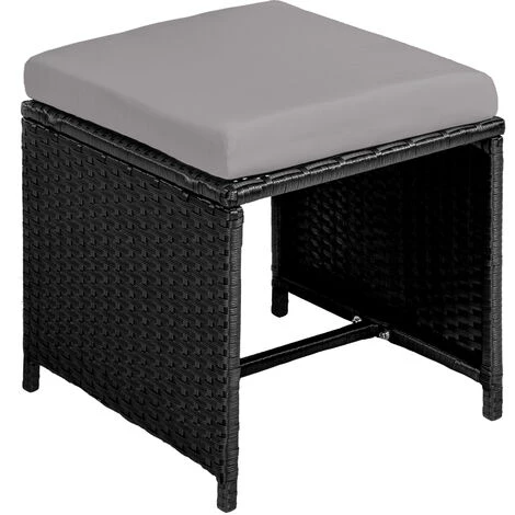 TECTAKE Salon De Jardin MALAGA 10 Places Avec Housse De Protection - Mobilier De Jardin, Meuble De Jardin, Ensemble Table Et Chaises De Jardin - Noir/gris 7 TECTAKE Salon De Jardin MALAGA 10 Places Avec Housse De Protection - Mobilier De Jardin, Meuble De Jardin, Ensemble Table Et Chaises De Jardin - Noir/gris – Image 5