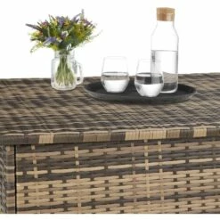 TECTAKE Coffre De Jardin Oslo - Coffre De Rangement Exterieur, Malle De Rangement, Caisse De Stockage De Jardin - Marron Naturel -TECTAKE Soldes 2022 50444159 5