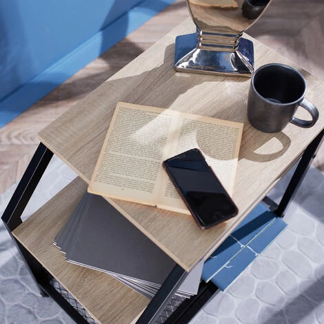 TECTAKE Table D’appoint PLYMOUTH 36,5x58,5x59,5cm - Table D’appoint, Table De Nuit, Table De Chevet - Bois Clair Industriel, Chêne Sonoma 5 TECTAKE Table D’appoint PLYMOUTH 36,5x58,5x59,5cm - Table D’appoint, Table De Nuit, Table De Chevet - Bois Clair Industriel, Chêne Sonoma – Image 3