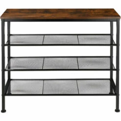 TECTAKE Étagère à Chaussures NEWPORT 80,5x30,5x72,5cm - Étagère à Chaussures Avec étagères Grillagées, Rangement Pour Chaussures, Organisateur Pour Chaussures -TECTAKE Soldes 2022 50884354 3
