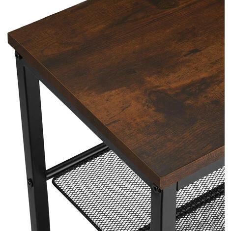 TECTAKE Étagère à Chaussures SHEFFIELD 100x30,5x93cm - Étagère à Chaussures Avec étagères Grillagées, Rangement Pour Chaussures, Organisateur Pour Chaussures - Bois Foncé Industriel 6 TECTAKE Étagère à Chaussures SHEFFIELD 100x30,5x93cm - Étagère à Chaussures Avec étagères Grillagées, Rangement Pour Chaussures, Organisateur Pour Chaussures - Bois Foncé Industriel – Image 4