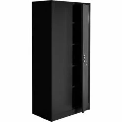TECTAKE Lot De 6 Armoires Métallique à Dossiers 5 Niveaux 180x90x40cm - Meuble Rangement, Armoire De Bureau, Etagere De Rangement - Noir -TECTAKE Soldes 2022 50884469 5