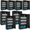 TECTAKE Lot De 8 Armoires Métallique à Dossiers 5 Niveaux 180x90x40cm - Meuble Rangement, Armoire De Bureau, Etagere De Rangement - Noir -TECTAKE Soldes 2022 50884472 1