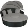 TECTAKE Bain De Soleil Rond Modulable SANTORIN - Chaise Longue, Transat Bain De Soleil, Transat Jardin - Noir/gris 1 TECTAKE Bain De Soleil Rond Modulable SANTORIN - Chaise Longue, Transat Bain De Soleil, Transat Jardin - Noir/gris -TECTAKE Soldes 2022 51221575 1