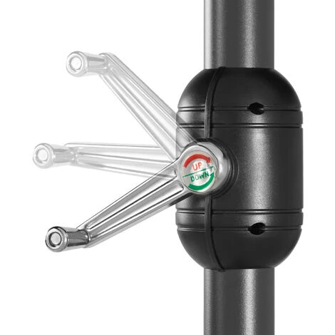 TECTAKE Parasol SILIA En Aluminium 460 X 270 Cm Réglable En Hauteur - Parasol Double, Parasol De Marché, Parasol De Jardin - Gris 7 TECTAKE Parasol SILIA En Aluminium 460 X 270 Cm Réglable En Hauteur - Parasol Double, Parasol De Marché, Parasol De Jardin - Gris – Image 5