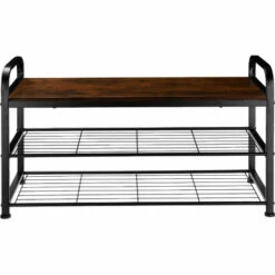 TECTAKE Étagère à Chaussures SOUTHAMPTON 91x36x55cm - Étagère à Chaussures Avec étagères Grillagées, Rangement Pour Chaussures, Organisateur Pour Chaussures - Bois Foncé Industriel 9 TECTAKE Étagère à Chaussures SOUTHAMPTON 91x36x55cm - Étagère à Chaussures Avec étagères Grillagées, Rangement Pour Chaussures, Organisateur Pour Chaussures - Bois Foncé Industriel -TECTAKE Soldes 2022 53718951 3