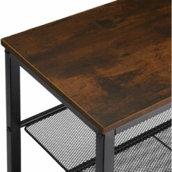 TECTAKE Étagère à Chaussures PORTSMOUTH 100x30,5x72,5cm - Étagère à Chaussures Avec étagères Grillagées, Rangement Pour Chaussures, Organisateur Pour Chaussures - Bois Foncé Industriel -TECTAKE Soldes 2022 53718952 4